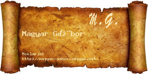 Magyar Gábor névjegykártya