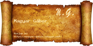 Magyar Gábor névjegykártya